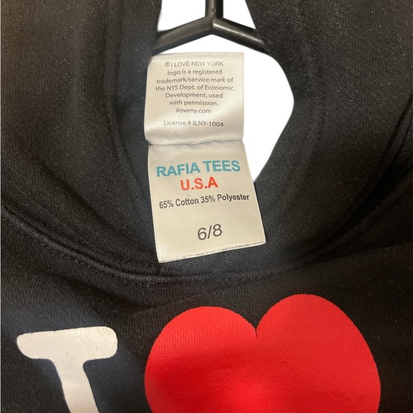 I Love NY Kids Black Hoodie - Picture 4 of 4